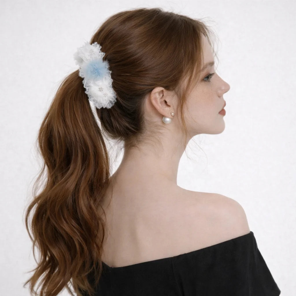 Fashion Snow Flake Fluffy Hair Clips for Girls Ribbon Bowknot Banana Clips for Women Ladies Hair Accessories Chinese Supplier
