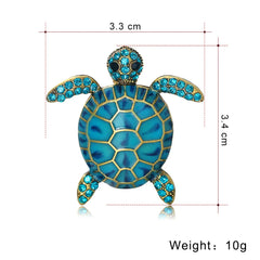 Fashion Trendy Glitter Tortoise Animals Brooches for Girls Sweet Stylish Pins Jewelry for Women Ladies Accessories Wholesale