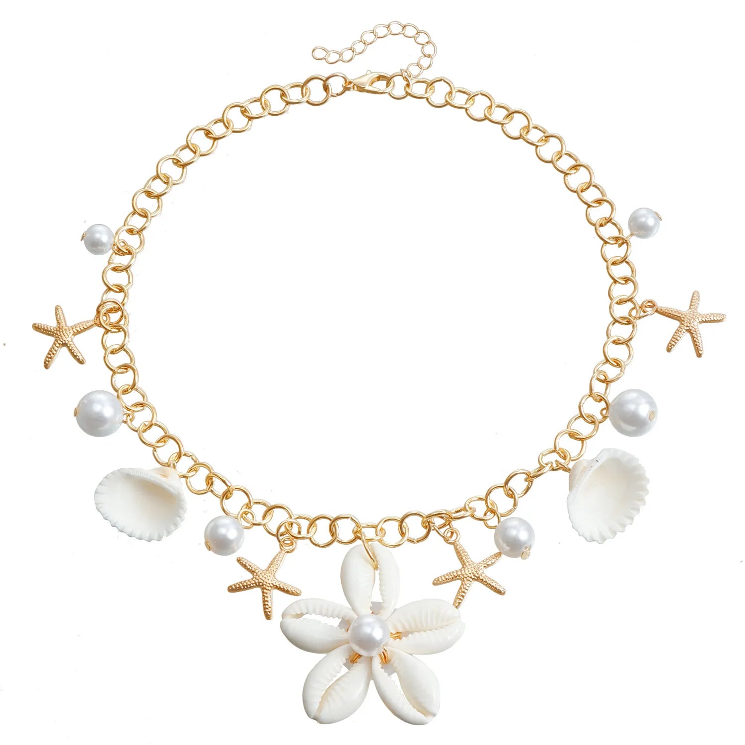 Fashion Beach Flower Shell Boho Necklaces for Girls Sweet Earrings for Women Ladies Jewelry Sets Suits Accessories Wholesale