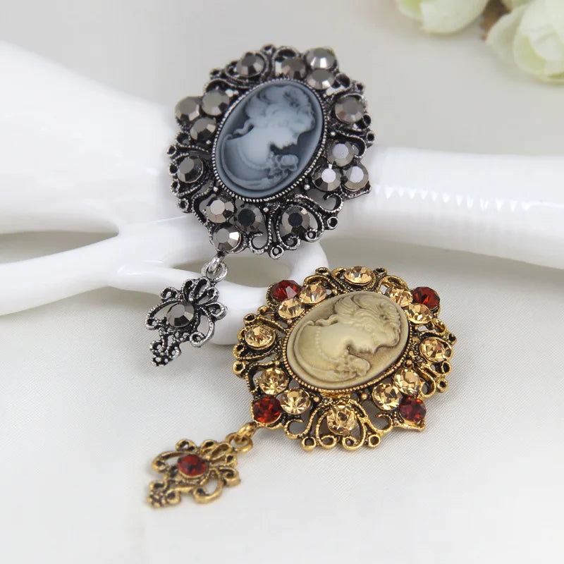 Fashion Vintage Retro Glitter Sparking Brooches for Girls Sweet French Style Pins Jewelry for Women Ladies Accessories Wholesale