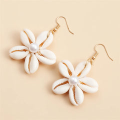 Fashion Beach Flower Shell Boho Necklaces for Girls Sweet Earrings for Women Ladies Jewelry Sets Suits Accessories Wholesale