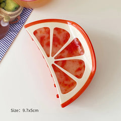 Cute Sweet Fruit Shaped Hair Claw Clips for Girls Kids Fashion Kawaii Apple Haarspange for Women Ladies Hair Accessories Acetate