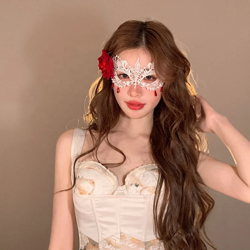 Women 2025 Hot Sale Halloween Festival Celebration Rose Solid Color Ribbon Glasses Customized Bulk Order in Stock Accessories