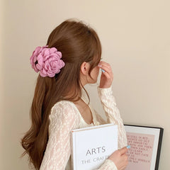 Fashion Solid Color Flower Hair Claw Clips for Girls Elegant Sweet Trendy Haarspange for Women Ladies Hair Accessories Stylish
