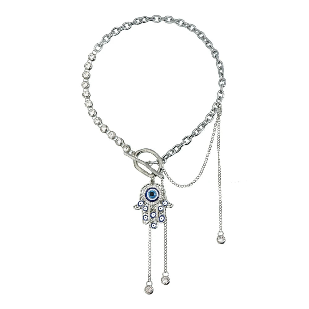 European and American Style Tassel Bold Necklaces for Girls Trendy Eyes Stylish Jewelry for Women Ladies Accessories Wholesale