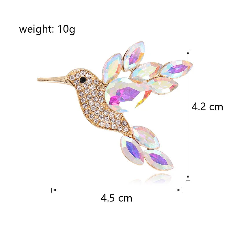 Fashion Bird Glitter Animals Stylish Brooches for Girls Trendy Rhinestone Pins Jewelry for Women Ladies Accessories Wholesale