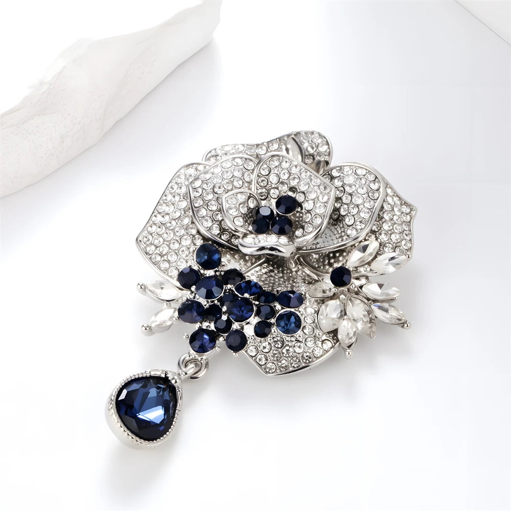 Fashion Rhinestone Glitter Sparking Brooches for Girls Sweet Elegant Pins Jewelry for Women Ladies Accessories Wholesale Chic