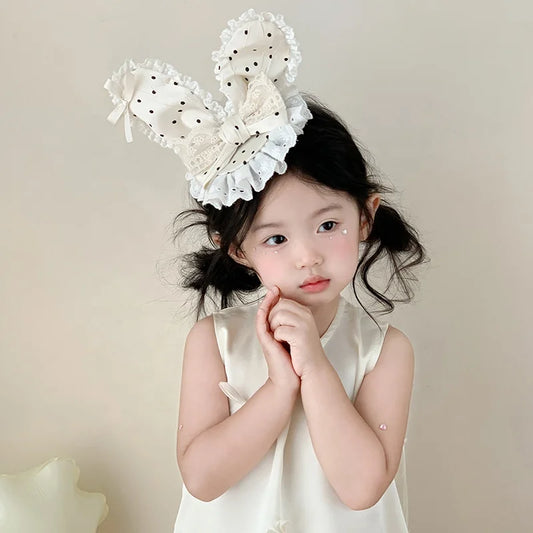 Sweet Cute Rabbit Ear Hair Clips for Baby Girls Bowknot Polka Dot Alligators for Kids Children Teens Hair Accessories in Stock