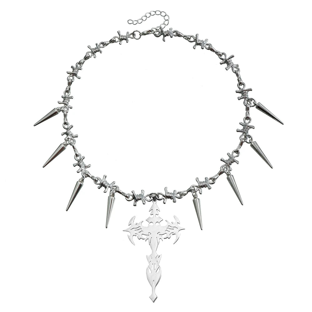 Fashion Y2K Punk Cross Glamorous Luxury Necklaces for Girls Sweet Spicy Stylish Jewelry for Women Ladies Accessories Wholesale