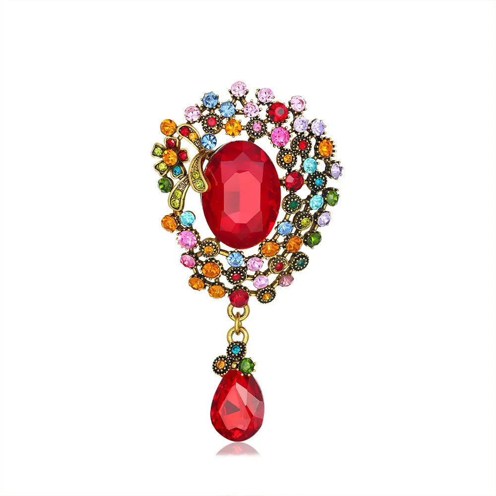 Fashion Glitter Rhinestone Sparking Brooches for Girls Elegant Graceful Pins Jewelry for Women Ladies Accessories Wholesale