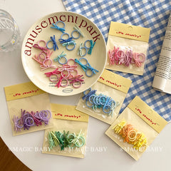 Mini Bowknot Cute Sweet Scrunchies Solid Color Kawaii Hair Ties for Baby Girls Kids Children Teens Hair Accessories Stock
