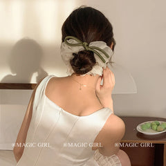 2025 Hot Sale Elegant Scunchies Solid Color Ribbon Bowknot Hair Ties for Women & Girls Classic Fashion & Sweet Style Accessory