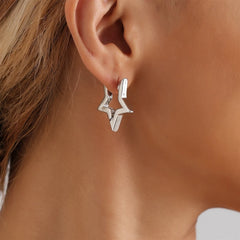 Fashion Simple Star Sweet Alloy Drop Earrings for Girls Charms Minimalistic Dainty Jewelry for Women Ladies Accessories Daily