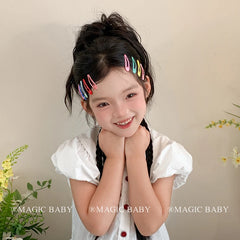 Children Candy Color Dots Grid Solid Color Small Snap Clips Sweet Fashion Cute Wholesale in Stock Hairpins Accessories for Kids
