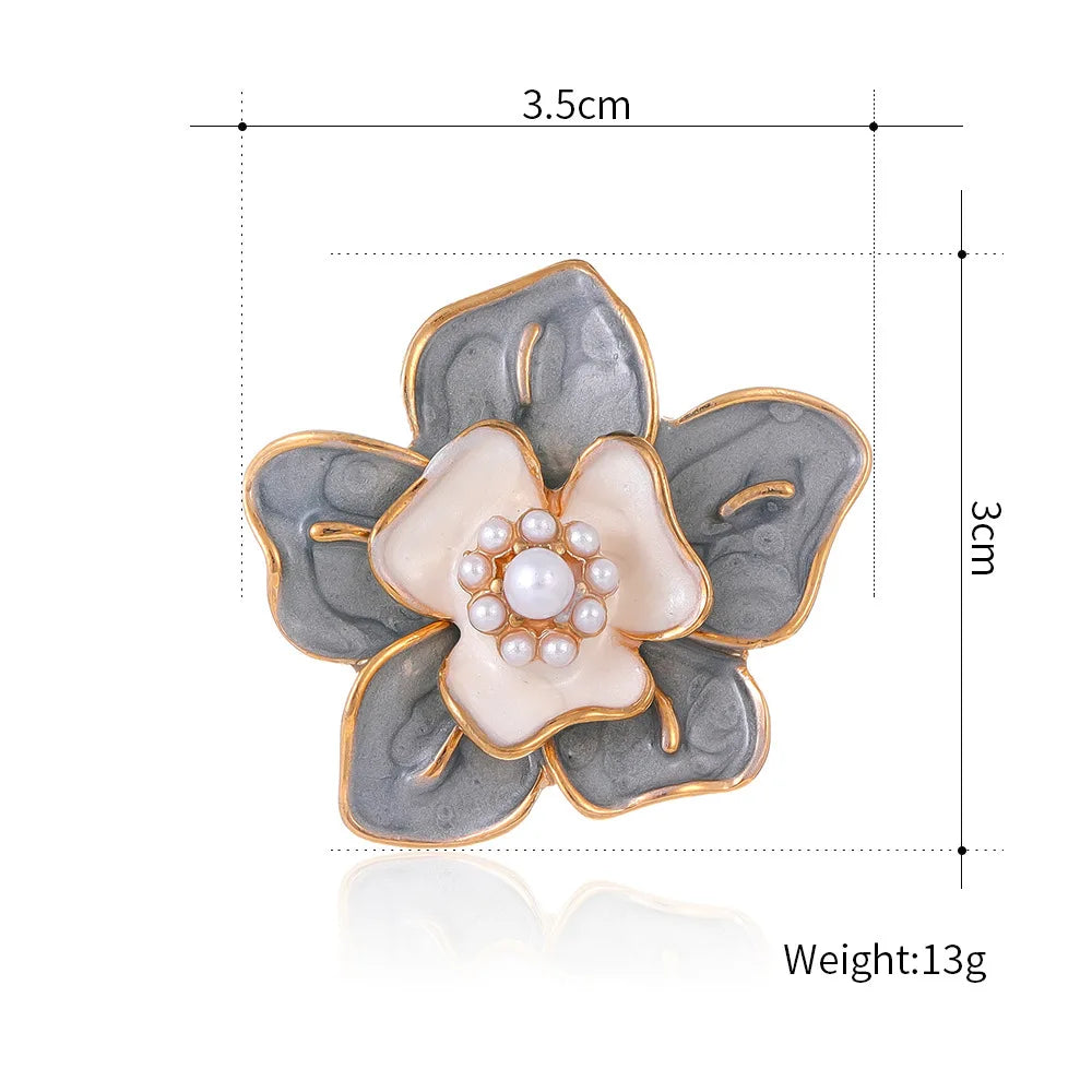 Fashion Flowers Sweet Elegant Imitation Pearl Brooches for Girls Stylish Trendy Pins Jewelry for Women Ladies Accessories