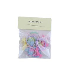 Mini Cute Simple Solid Candy Color Scrunchies Sweet Minimalistic Fashion Hair Ties for Baby Girls Kids Children Hair Accessories