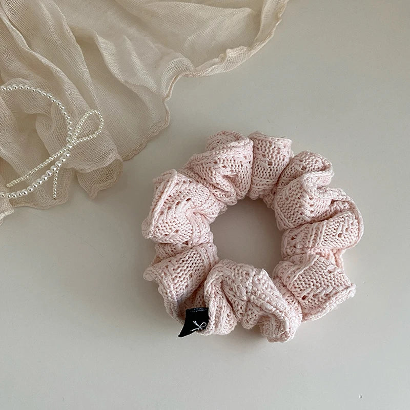 Simple Solid Color Minimalistic Fashion Scrunchies for Girls Sweet Elegant Classic Hair Ties for Women Ladies Hair Accessories