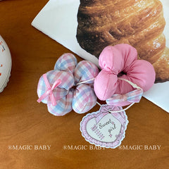 Chic Stylish Hair Ties for Baby Girls Cute Sweet Flower Plaid Scrunchies Fashionable Hair Accessories for Kids and Children