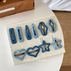 Simple Solid Color Star Heart Shaped Hair Clips for Girls Fashion Elegant Trendy Snap Clips for Women Ladies Hair Accessories