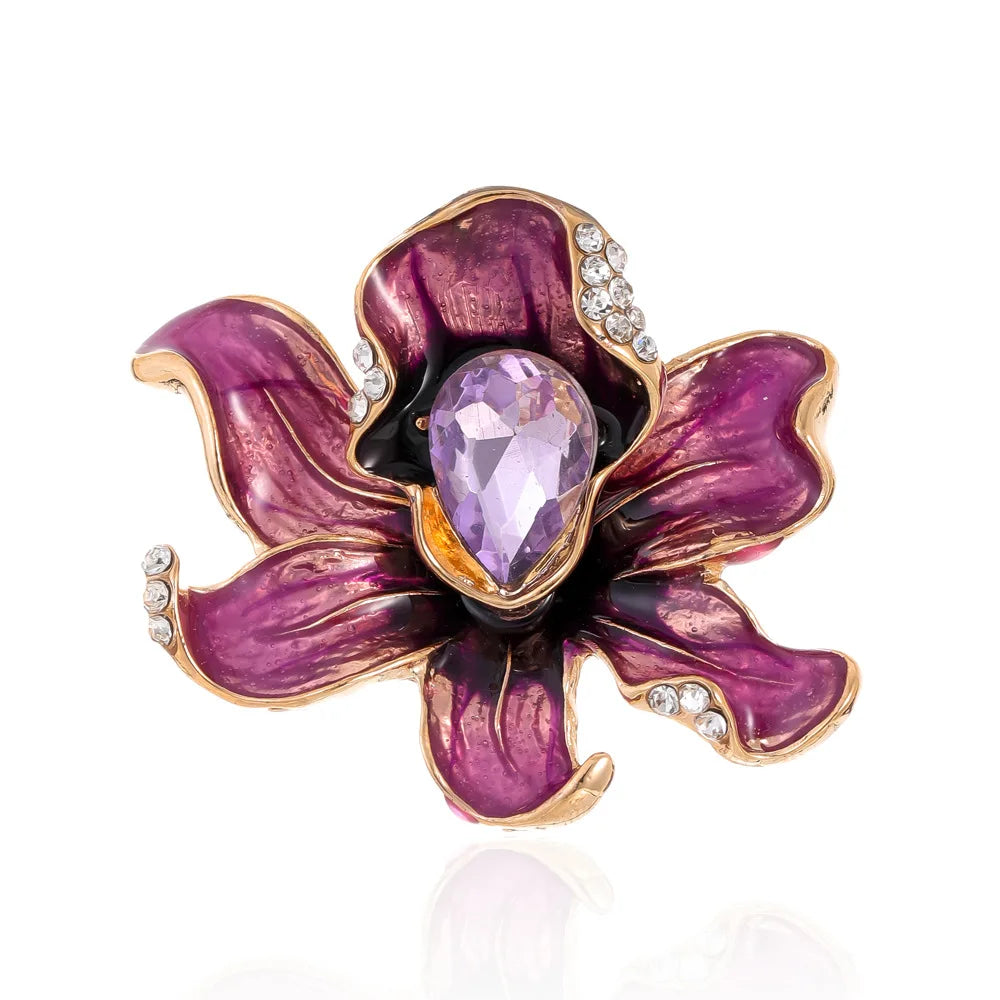 Fashion Flowers Glitter Luxury Sparking Brooches for Girls Sweet Pins Jewelry for Women Ladies Accessories Wholesale New Design