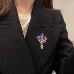 Fashion Glitter Rhinestone Flowers Floral Brooches for Girls Trendy Stylish Elegant Sweet Jewelry for Women Ladies Accessories