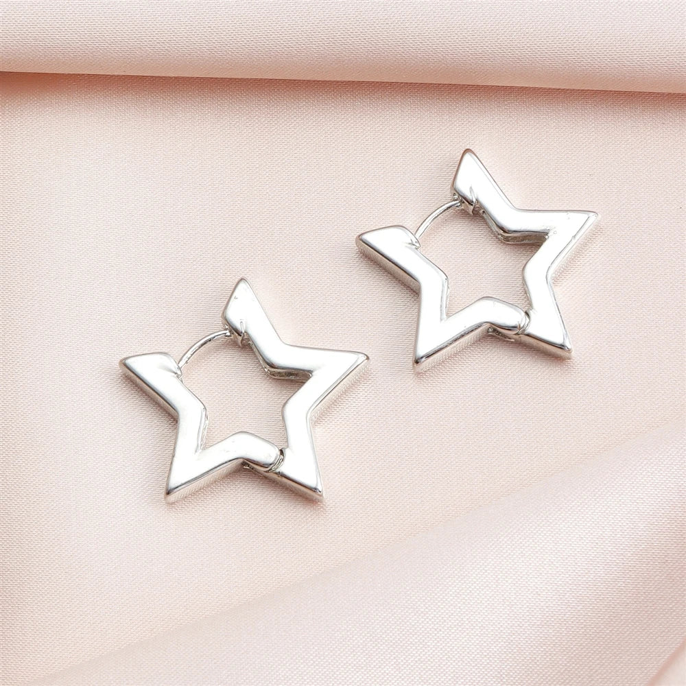 Fashion Simple Star Sweet Alloy Drop Earrings for Girls Charms Minimalistic Dainty Jewelry for Women Ladies Accessories Daily