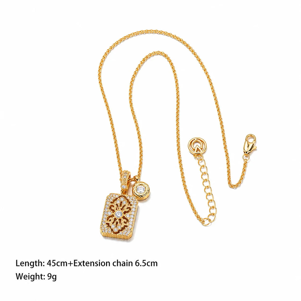 Fashion Cubic Zirconia 18K Gold Plated Necklaces for Girls Simple Glitter Jewelry for Women Ladies Wholesale China Factory