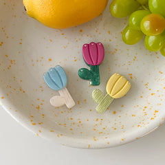 Hot Sale Multicolor Small Alligator Hair Clips Flower Shape Rhinestone Stock Accessories for Women Sweet Cute Fashion Carton