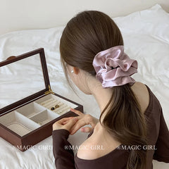 Women Minimalistic Solid Color Pink Large High Elastic Scrunchies Sweet Fashion ELegant in Stock Hair Ties Accessories for Daily