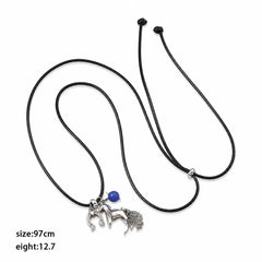 Fashion Natural Stone Copper Horse Animals Pendent Necklaces for Girls Trendy Jewelry for Women Ladies Wholesale China Factory