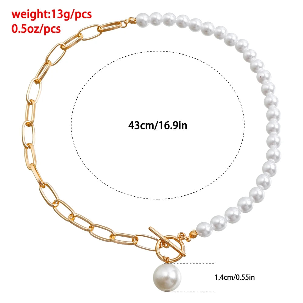 Fashion Imitation Pearl Sweet Elegant Necklaces for Girls Trendy French Style Jewelry for Women Ladies Accessories Wholesale