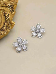 Luxury Flower Elegant Minimalistic Floral Stud Earrings for Girls Graceful Glitter Jewelry for Women Lady Accessories Wholesale
