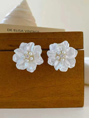 Ladies Flower Shape New Design Medium Stud Earring Elegant Fashion Charms Luxurious Wholesale Jewelry Accessories for Holiday