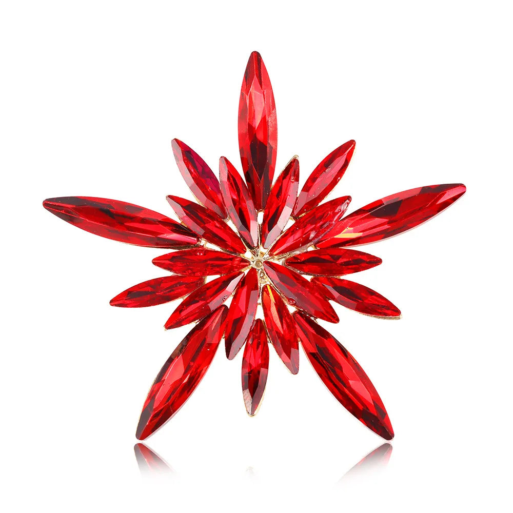 Fashion Rhinestone Star Glitter Sparkle Brooches for Girls Trendy Luxury Glamorous Pins Jewelry for Women Ladies Accessories