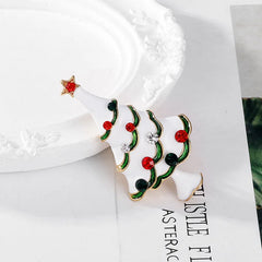 Fashion Christmas Trees Santa Brooches Plants Glamorous Charms Pins Jewelry for Women Ladies Accessories Wholesale Hot Sale
