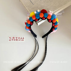 Chinese Vintage Peking Opera Head Bands for Baby Girls Elegant Graceful Fashion Hair Band for Kids Children Hair Accessories