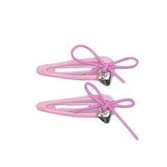 Chic Solid Color Sweet Bowknot Heart Shaped Hair Clips for Girls Fashion Graceful Haarspange for Women Ladies Hair Accessories
