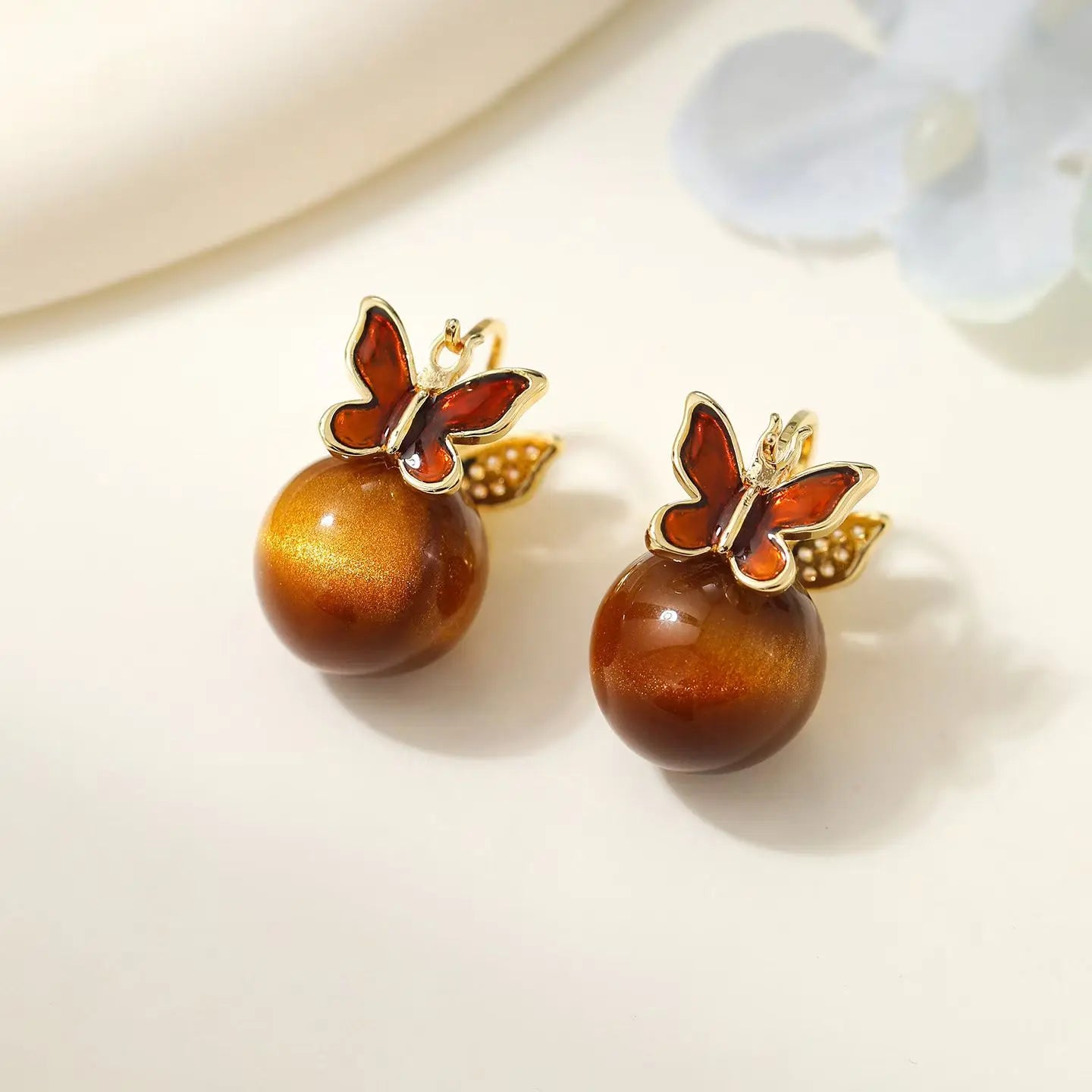 Fashion Dainty Butterfly Luxury Glitter Drop Earrings for Girls Animals Elegant Jewellry for Women Ladies Accessories Wholesale