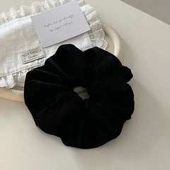 Female Velvet Solid Colored Large High Elastic Thick Thin Hair Scrunchies Fashion Elegant Simple Hair Ties Accessories for Daily