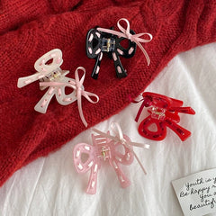 Sweet Cute Bowknot Solid Color Ribbon Hair Claw Clips for Girls Elegant Fashion Haarspange for Women Ladies Hair Accessories