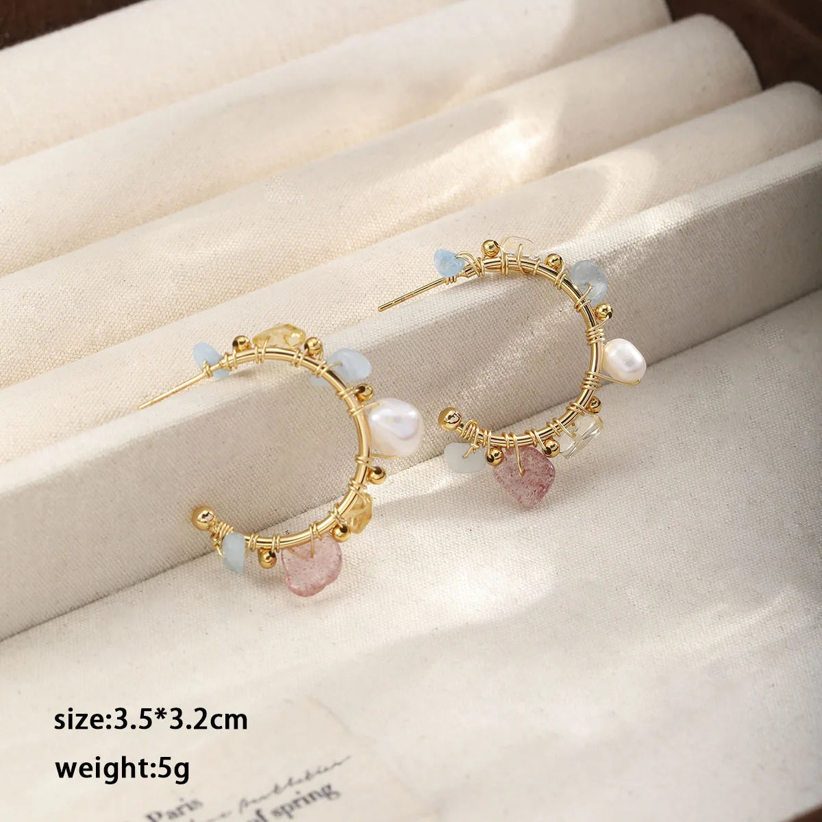 Fashion Natural Stone Freshwater Pearl S925 Silver Hoop Earrings for Girls Sweet Jewelry for Women Ladies Wholesale Low MOQ