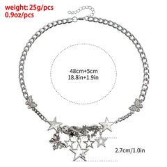 Fashion Butterfly Stars Sweet Spicy Necklaces for Girls Elegant Charms Alloy Jewelry for Women Ladies Accessories Wholesale