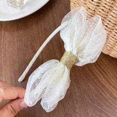 Simple Chic White Bowknot Headband for Kids Chic Hair Accessories for Baby Girls