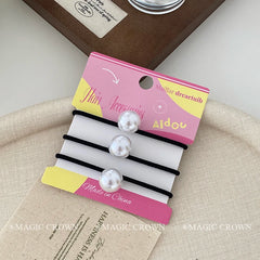 Women Solid Multiple Color Imitation Pearl Ponytail Holder Scrunchies Simple Classic in Stock Hair Ties Accessories for Female