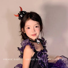 Halloween Pumpkin Hair Clip Skull Demon for Kids Spooky Cute Hairpins Child Costume Party Hair Accessories Trick or Treat Gift