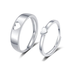 Korean-style Simple Heart-shaped Hollowed-out Rings Cute Gifts for Women Couple Wedding Ring Engagement Marriage Jewelry Bulk
