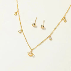 Luxury Refined Charms Glamorous Necklaces for Girls Elegant Sweet Art Deco Stud Earrings for Girls Jewelry Sets for Women Ladies