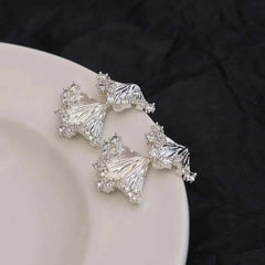 Sweet Bowknot Simple Minimalistic Fashion Drop Earrings for Girls Cute Elegant Graceful Jewelry for Women Ladies Accessories