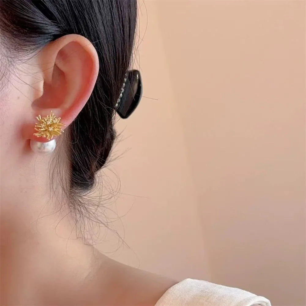 Stylish Dual-wear Firework Imitation Pearl Stud Earrings Elegant Unique Exquisite Sweet Trendy Earrings Jewelry Women Wholesale