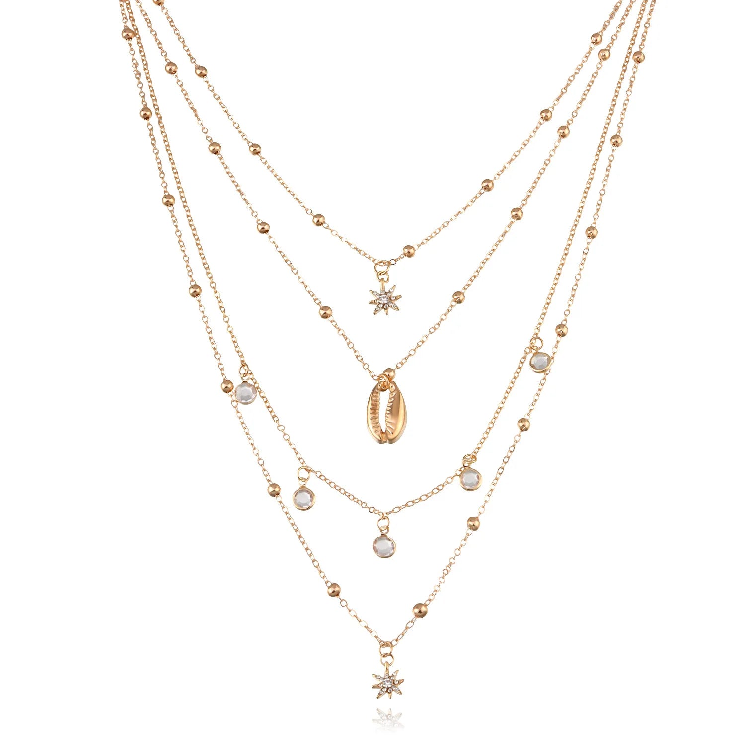 Fashion Trendy Glitter Rhinestone Necklaces for Girls Sweet Elegant Layered Wearing Jewellry for Women Ladies Accessories